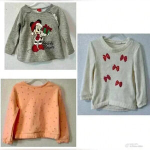 Lot of 3 girls Sweatshirts Sweater Size 4 Cat &‎ Jack, Disney